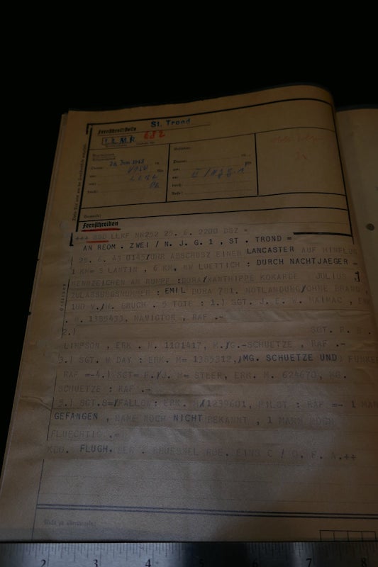 Original WWII German Luftwaffe Night Fighter Kill Report - Nachtjagdgeschwader 1 - RAF Lancaster Lantin/Heverlee Belgium - Photos - RARE - Image 13