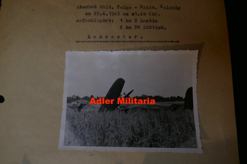 Original WWII German Luftwaffe Night Fighter Kill Report - Nachtjagdgeschwader 1 - RAF Lancaster Lantin/Heverlee Belgium - Photos - RARE - Image 14