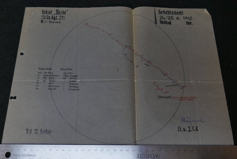Original WWII German Luftwaffe Night Fighter Kill Report - Nachtjagdgeschwader 1 - RAF Lancaster Lantin/Heverlee Belgium - Photos - RARE - Image 15