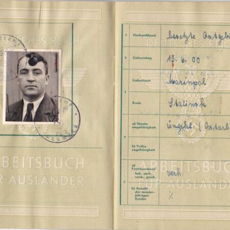 WWII German Arbeitsbuch für Ausländer - Ukrainian Bonderenko