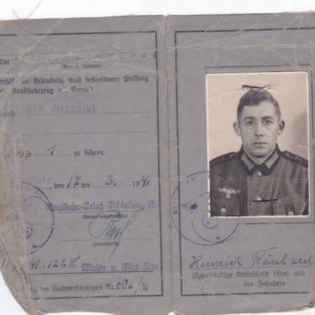 WWII German Wehrmacht-Führerschein - Heinrich Reinhard