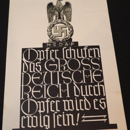 WWII German Propaganda Poster - 1941 NSDAP "Wochenspruch" (Weekly Motto) Propaganda Poster
