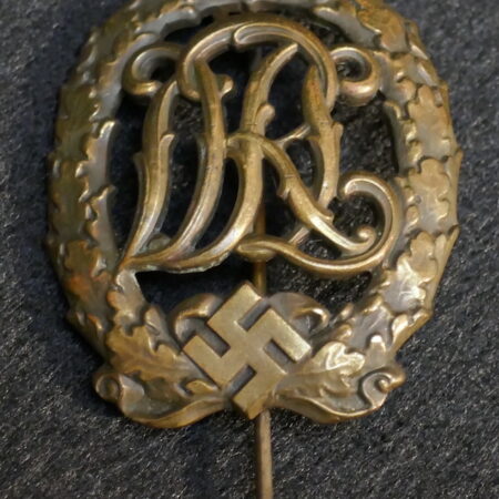 Original WWII German Armed Forces - DRL Sports Badge in Bronze Maker Marked